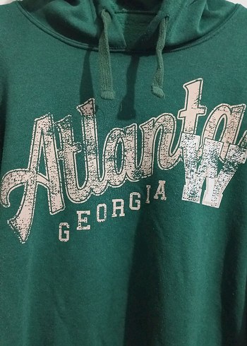 Yeşil Kapüşonlu Oversize Sweatshirt - Görsel 8