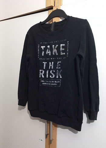 Siyah Baskılı Sweatshirt - Görsel 8