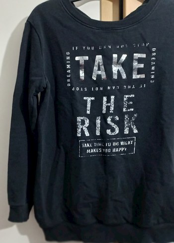 Siyah Baskılı Sweatshirt - Görsel 2