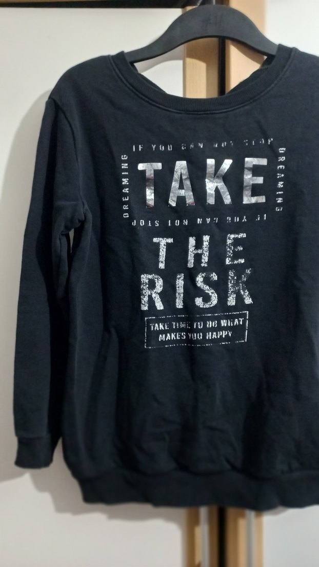 Siyah Baskılı Sweatshirt - Görsel 2