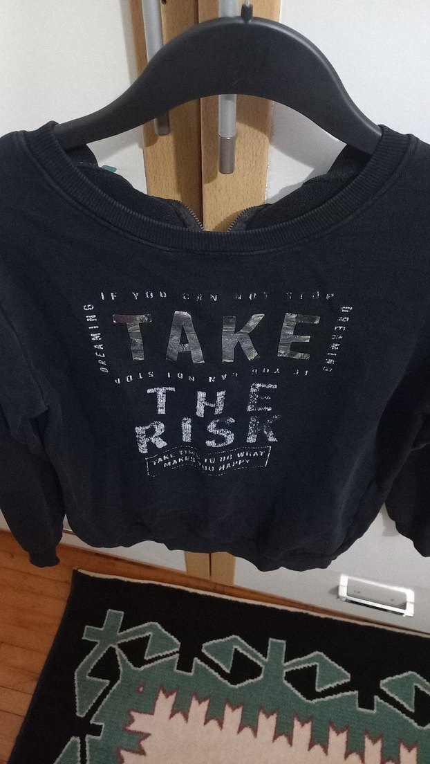 Siyah Baskılı Sweatshirt - Görsel 5