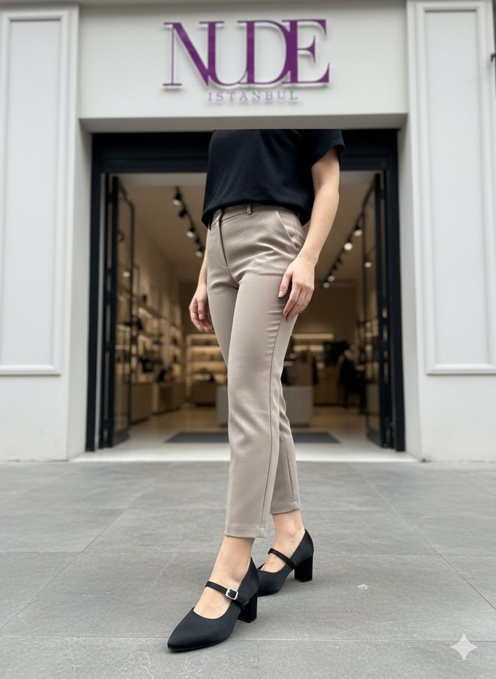 Siyah Tokalı Kadın Topuklu Ayakkabı - Görsel 3