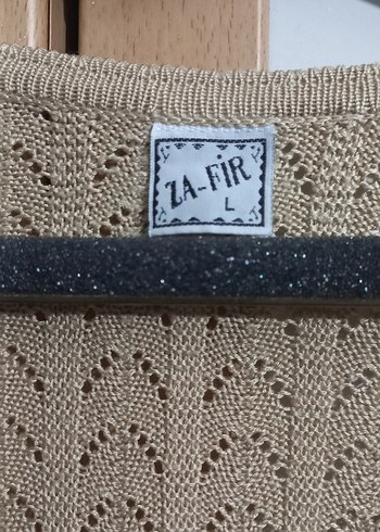 Bej Örgü Kadın Yelek V Yakalı - Görsel 5