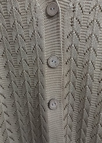 Bej Örgü Kadın Yelek V Yakalı - Görsel 7