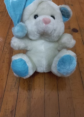 Mavi Detaylı Beyaz Peluş Ayıcık - Görsel 6