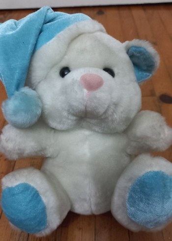 Mavi Detaylı Beyaz Peluş Ayıcık - Görsel 2