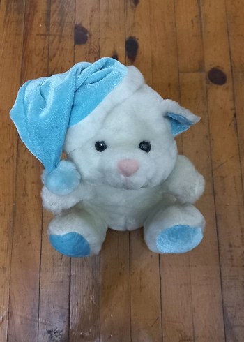 Mavi Detaylı Beyaz Peluş Ayıcık - Görsel 3