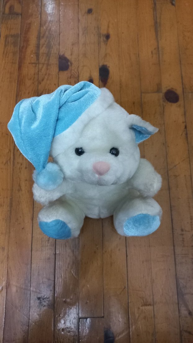 Mavi Detaylı Beyaz Peluş Ayıcık - Görsel 3