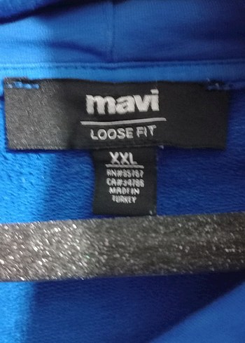 Mavi Kapüşonlu Fermuarlı Erkek Sweatshirt - Görsel 8