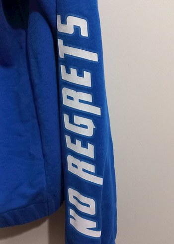 Mavi Kapüşonlu Fermuarlı Erkek Sweatshirt - Görsel 9