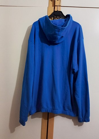 Mavi Kapüşonlu Fermuarlı Erkek Sweatshirt - Görsel 6