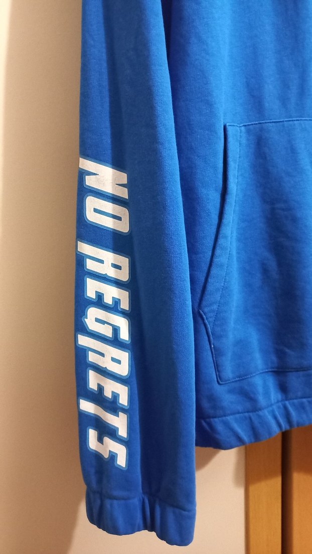 Mavi Kapüşonlu Fermuarlı Erkek Sweatshirt - Görsel 3