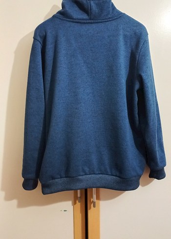 Lacivert Yüksek Yaka Baskılı Erkek Sweatshirt - Görsel 6