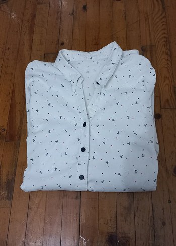 Beyaz Baskılı Kadın Gömlek - Görsel 4