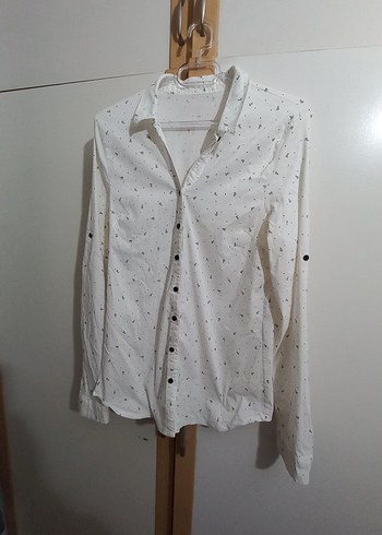 Beyaz Baskılı Kadın Gömlek - Görsel 9