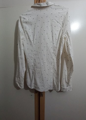 Beyaz Baskılı Kadın Gömlek - Görsel 8