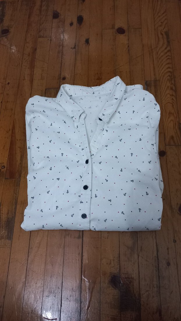 Beyaz Baskılı Kadın Gömlek - Görsel 4