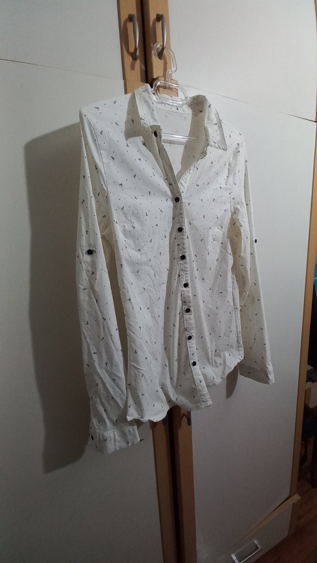 Beyaz Baskılı Kadın Gömlek - Görsel 5