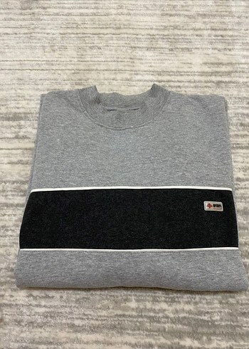 Gri Erkek Sweatshirt, Bisiklet Yaka, Rahat Kesim