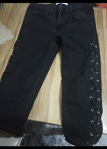 mango denim bağcıklı kot