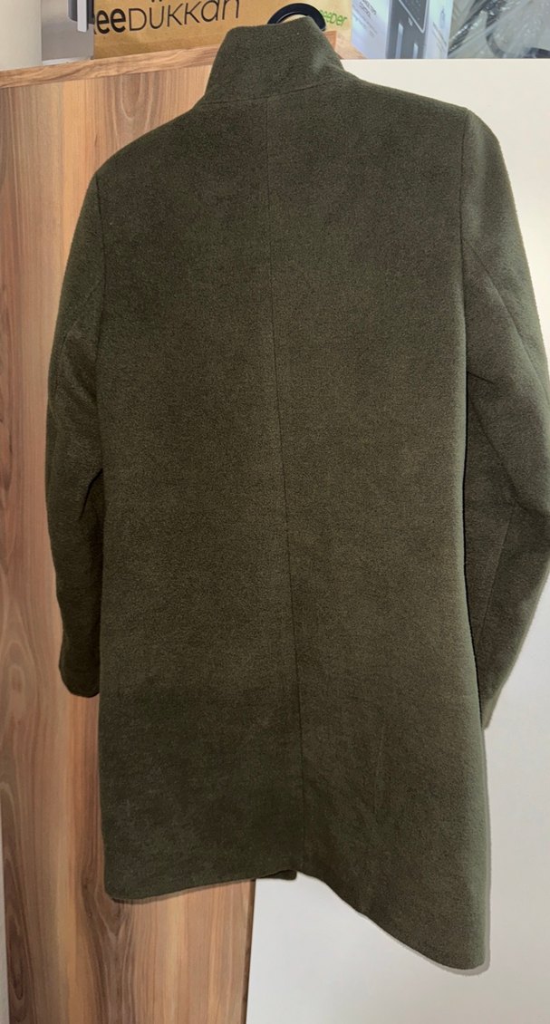 Haki Fermuarlı KAŞE Kaban KOTON - Görsel 4