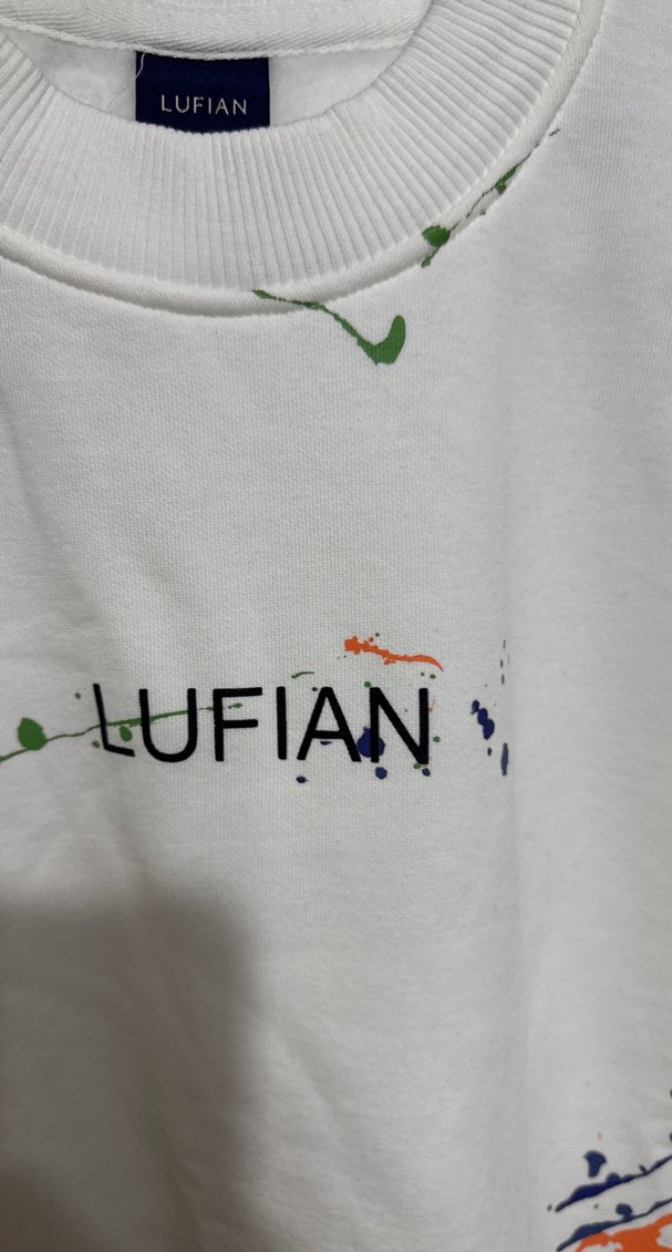Beyaz Baskılı Erkek Sweatshirt LUFIAN - Görsel 4