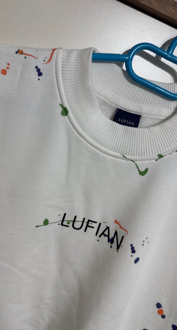 Beyaz Baskılı Erkek Sweatshirt LUFIAN - Görsel 2