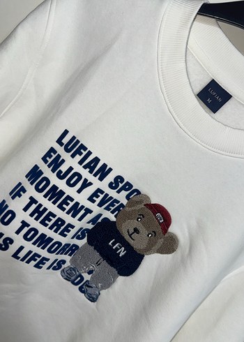 LUFİAN Erkek Beyaz Sweatshirt M Beden - Görsel 2
