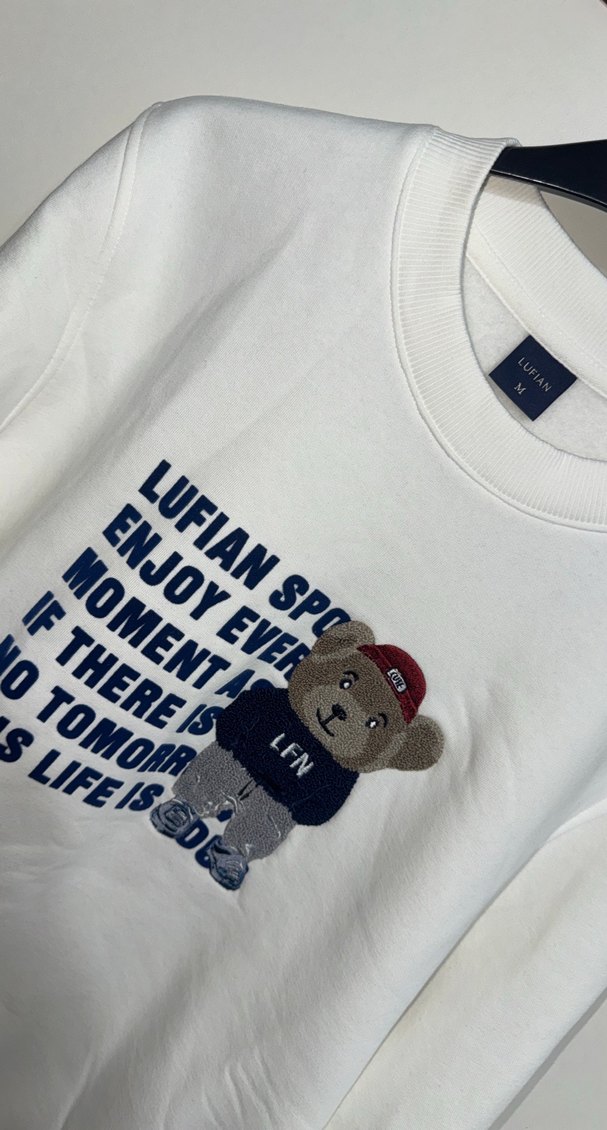 LUFİAN Erkek Beyaz Sweatshirt M Beden - Görsel 2