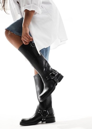 Pull&Bear Kare Burun Biker Çizme - Görsel 3