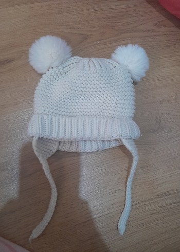 Beyaz Örgü Çocuk Bere İpli ZARA