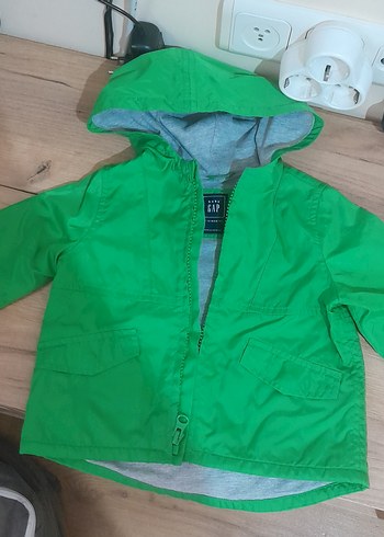 Unisex Parlak Yeşil Fermuarlı Yağmurluk GAP