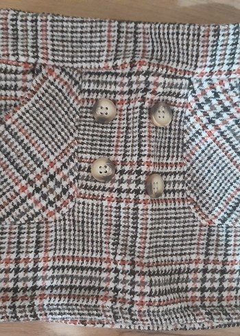LC Waikiki Düğmeli Ekose kız çocuk Mini Etek