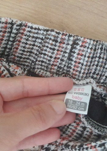 18-24 Ay Beden gri Renk Düğmeli Ekose kız çocuk Mini Etek