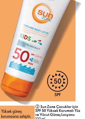 Sun Zone Çocuklar için SPF 50 Güneş Losyonu