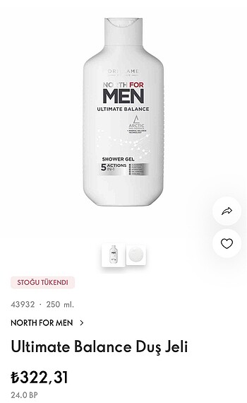Norht for man erkkeler için duş jeli