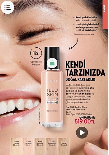 İlluskın fondoten 46332 ve 46333 tonları mevcuttur