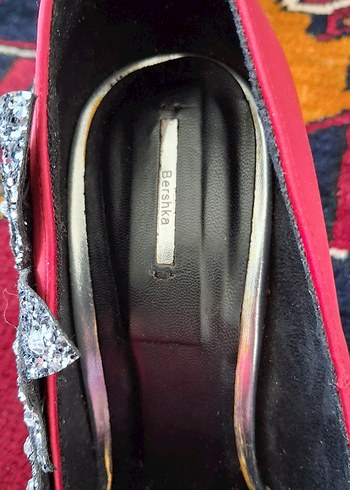 Pembe Taşlı  Desenli Tokalı Yüksek Topuklu Stiletto - Görsel 7