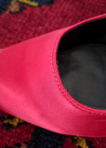 Pembe Taşlı  Desenli Tokalı Yüksek Topuklu Stiletto - Görsel 9