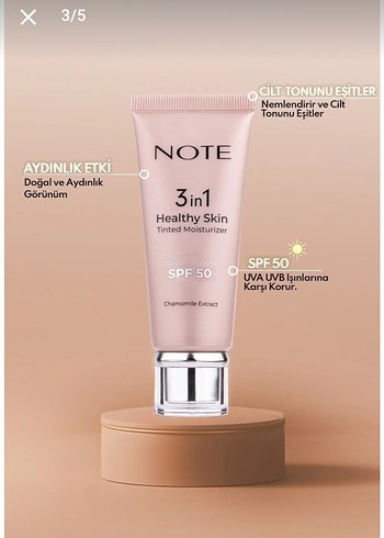 Note Cosmetics 3 in 1 Healthy Skin BB Krem 10 Medium - Görsel 3