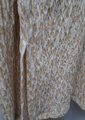 Bej Kadın Keten Piliseli Uzun Kollu Kazak - Görsel 5