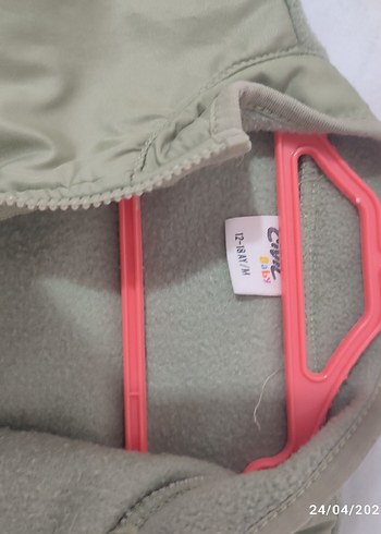 18-24 Ay Beden Fermuarlı Gri Kısa Kadın Sweatshirt