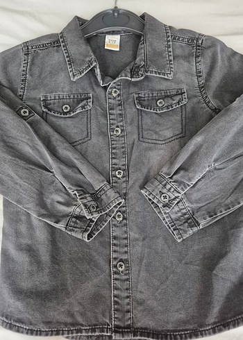 Gri Erkek Çocuk Denim Gömlek