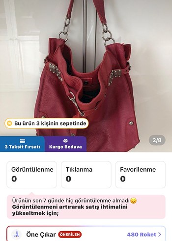 Miu Miu Kırmızı Deri Tokalı Kadın Çanta