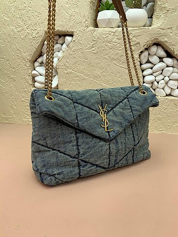  Beden mavi Renk Ysl loulou puffer denim bag