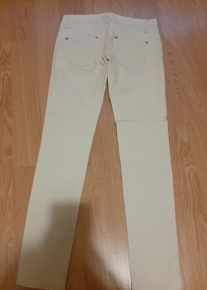 Bej pamuklu jean - Görsel 4