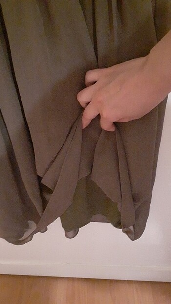 Haki şifon elbise - Görsel 5