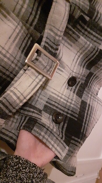 Pamuk vintage kısa kaban - Görsel 5