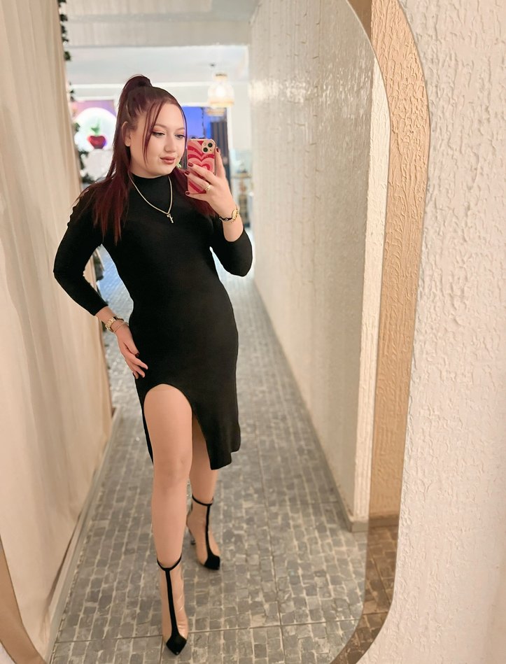 Siyah Balıkçı Yaka Uzun Kollu Elbise - Görsel 3