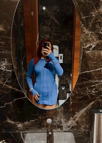 Kadın Lacivert Uzun Kollu Triko Elbise - Görsel 3